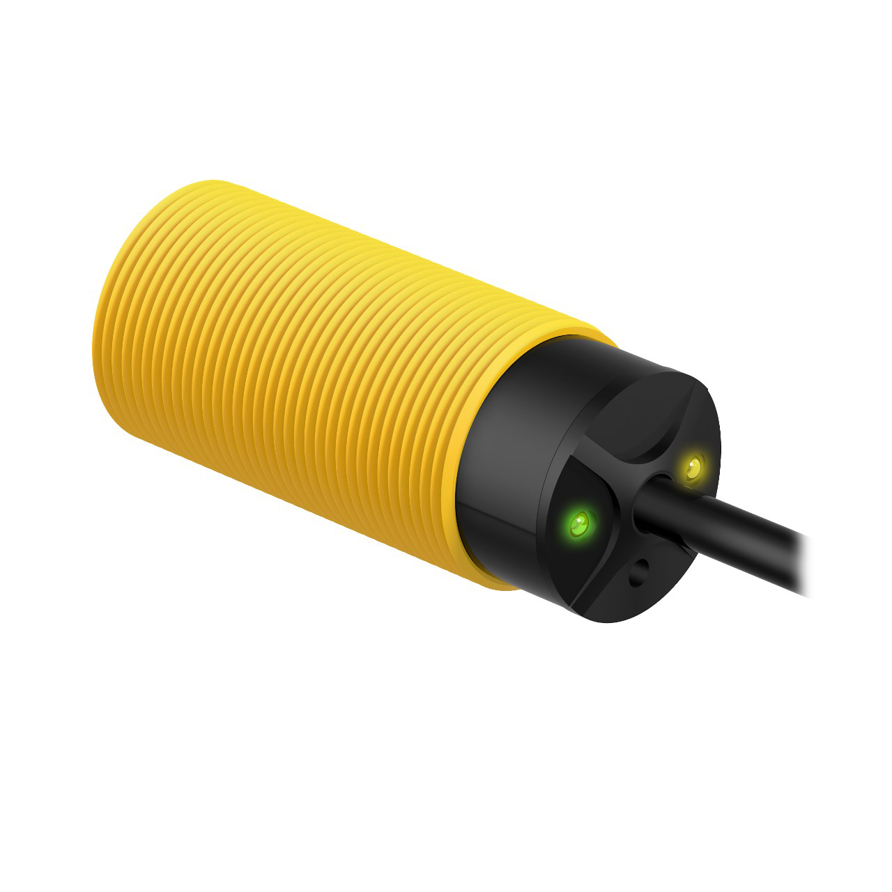 Banner Engineering Photoelectric Sensor; Fixed-Field Background Suppression; 30mm Barrel; 400mm Cutoff Range; 10-30VDC; PNP; LO/DO Configurable; 30 ft. Potted Cable
